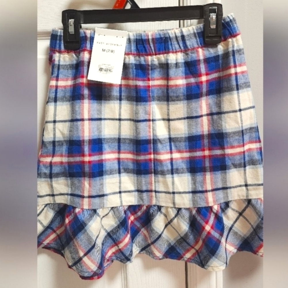 NWT Free Assembly Girls Mixed Ruffle Flannel Skirt